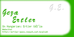 geza ertler business card